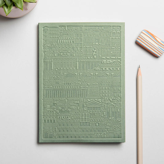 The Rome Notebook. Quaderno con copertina pressata a mano