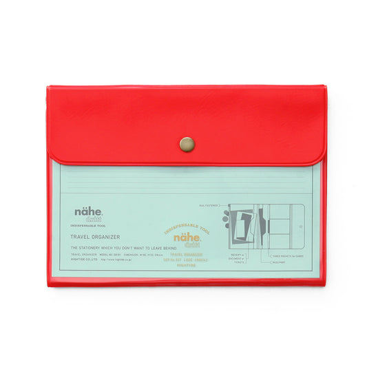 nähe Travel Organizer Rosso in PVC con chiusura a bottone