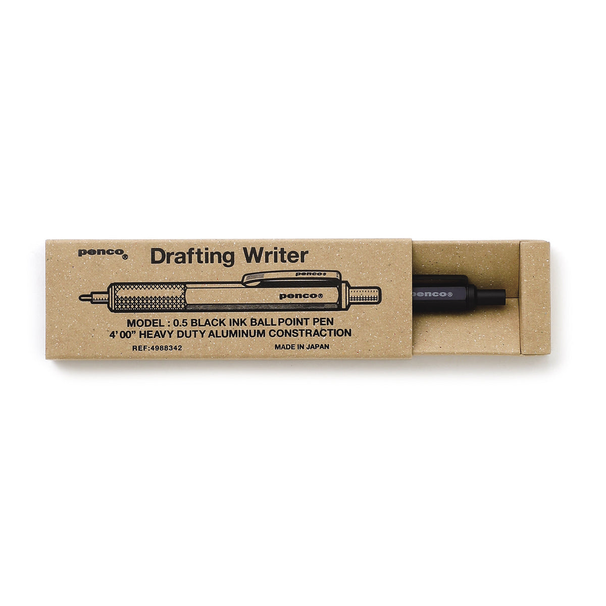 Penco Drafting Ballpoint Pen nera nella confezione originale