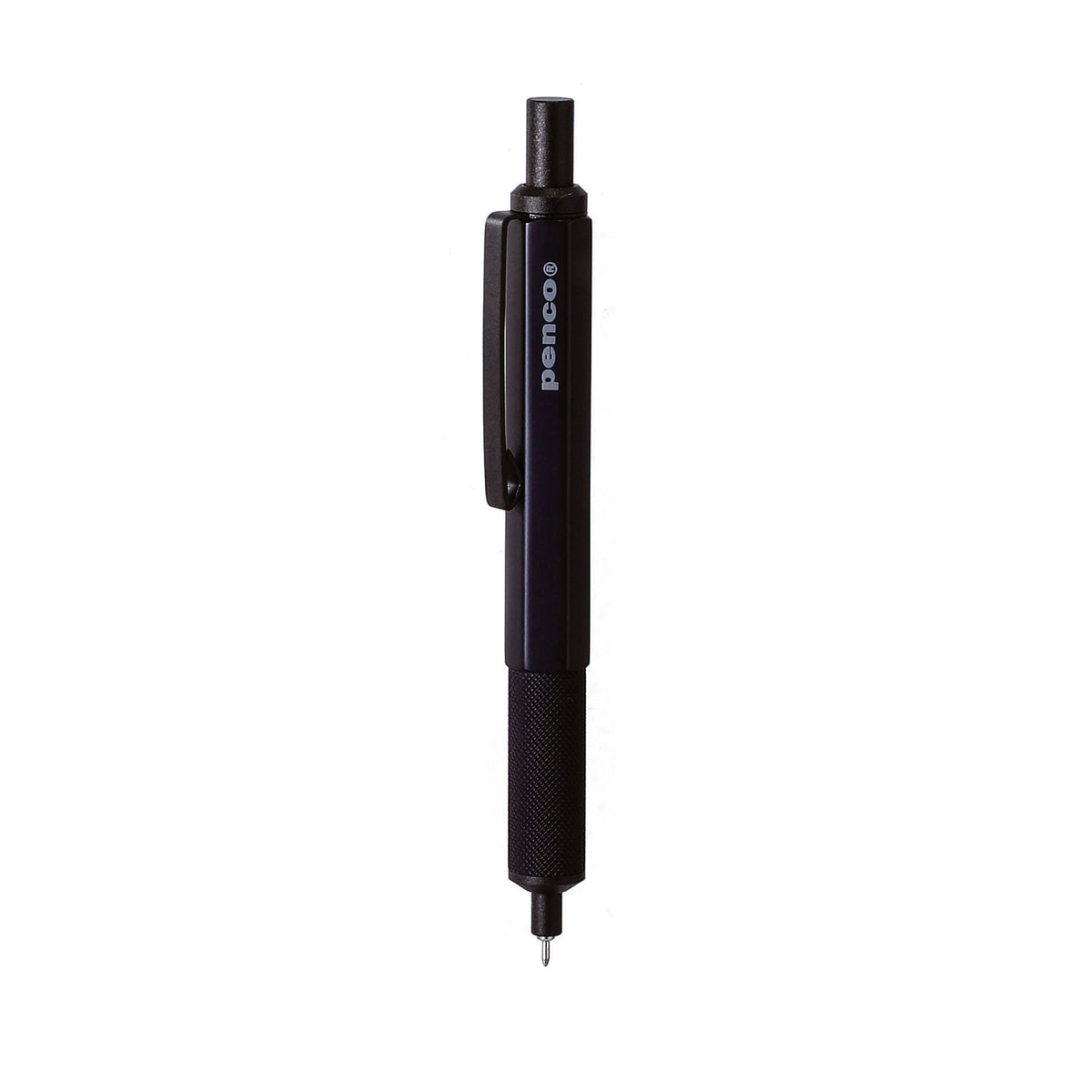 Penco Drafting Ballpoint Pen nera in alluminio con impugnatura zigrinata e punta da 0,5 mm