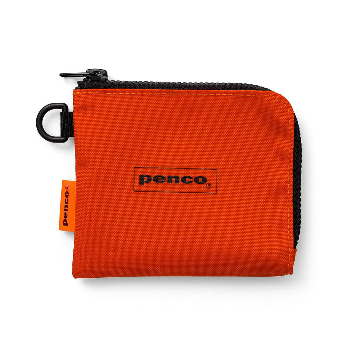 Penco L-Zip Purse Arancione in nylon con chiusura a zip e anello laterale