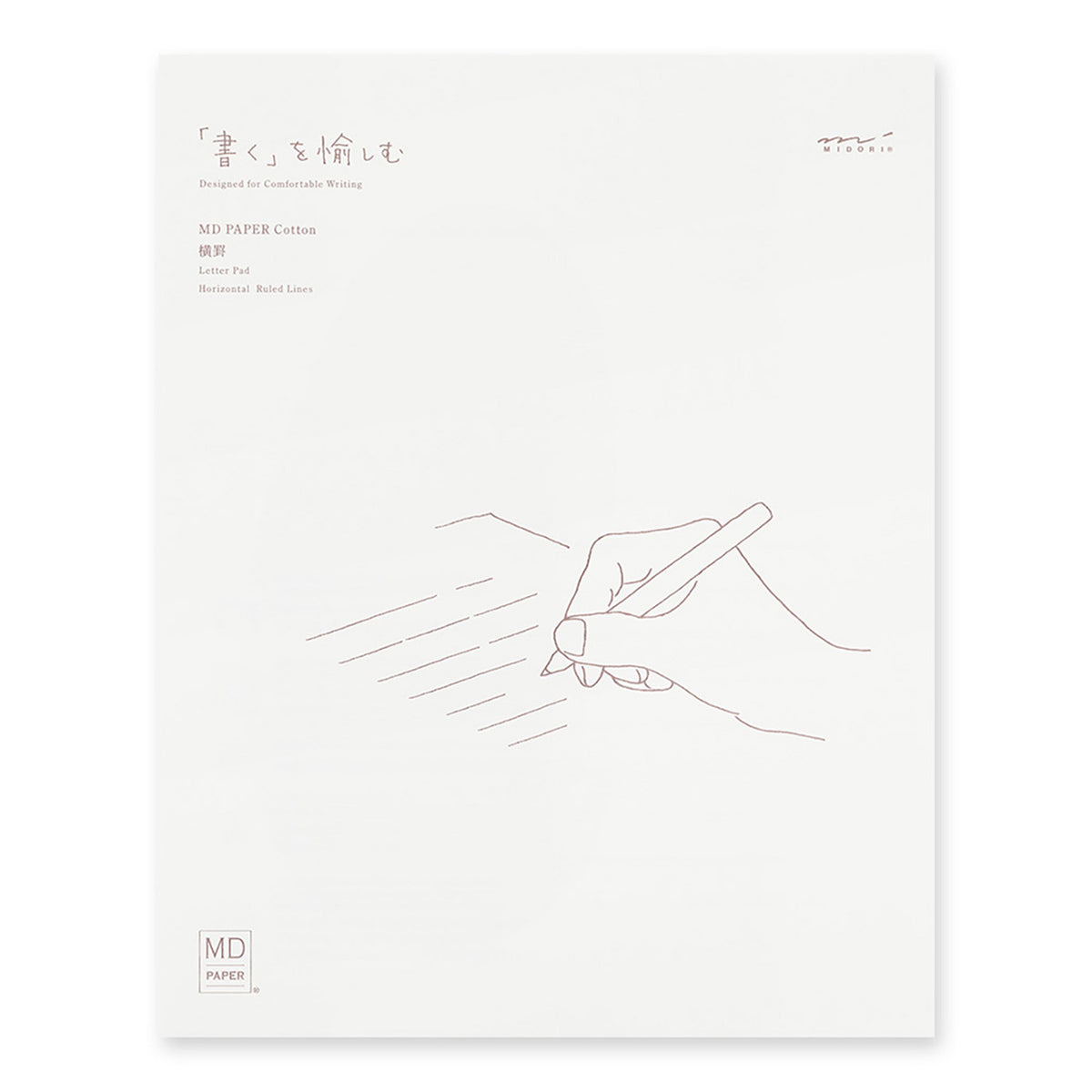 MD Letter Pad Cotton, blocco da 50 fogli a righe orizzontali
