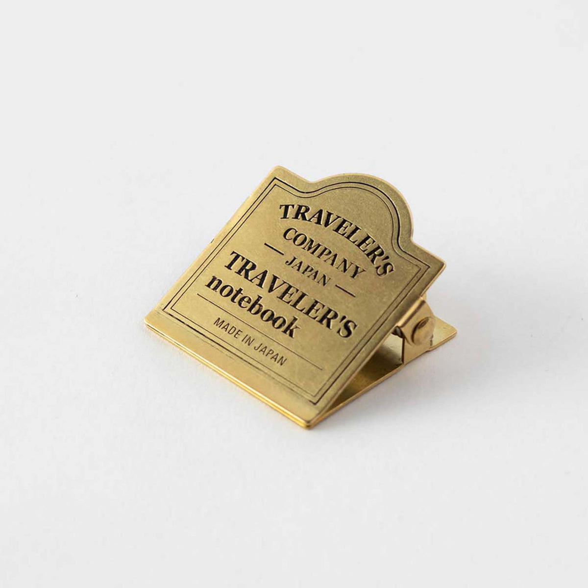 TRAVELER'S notebook Brass Clip TRC Logo in ottone