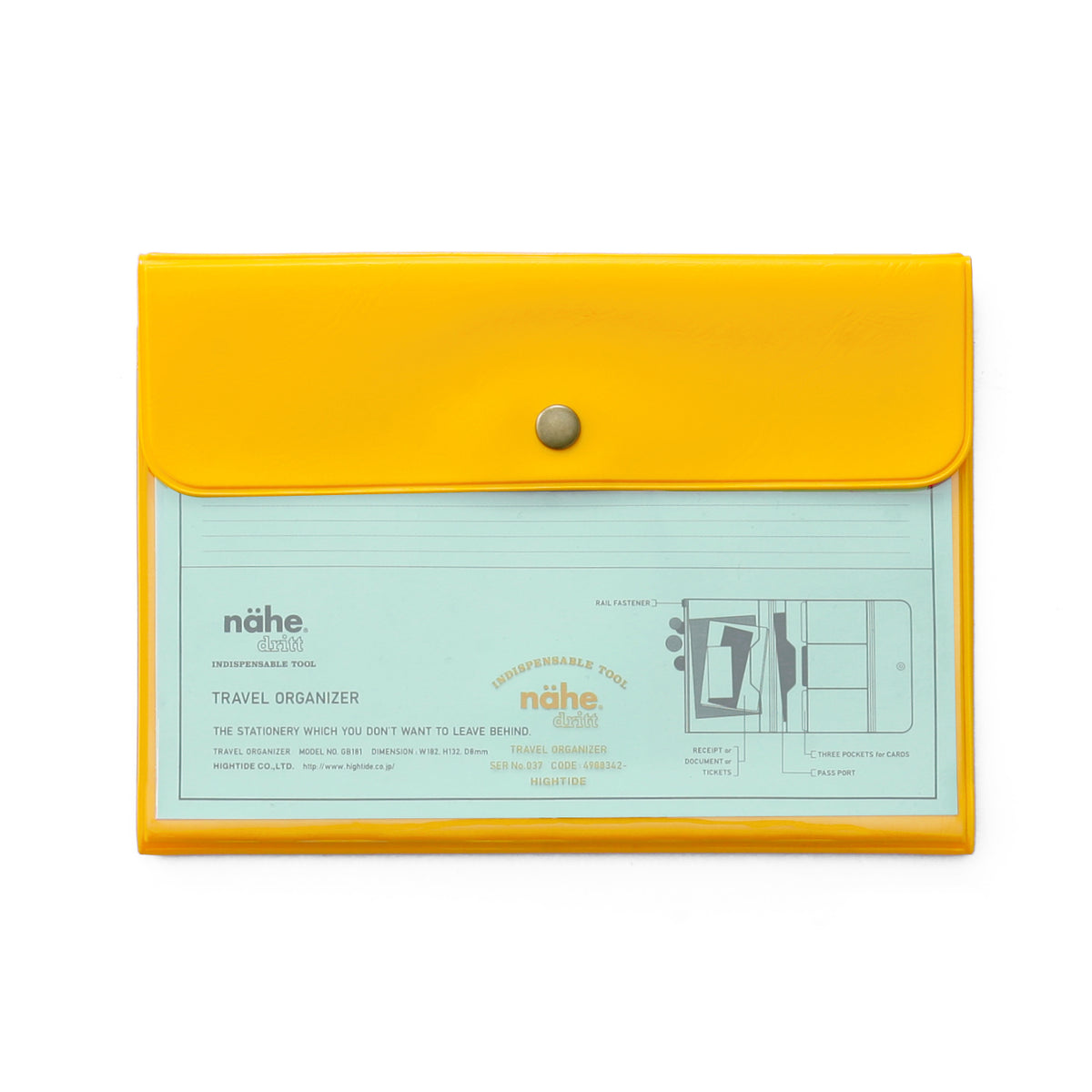 nähe Travel Organizer Giallo in PVC con chiusura a bottone