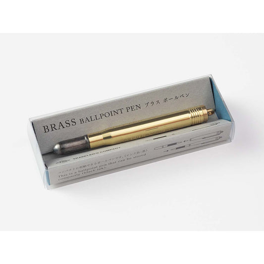 TRC BRASS Ballpoint Pen Solid Brass nella confezione originale TRAVELER'S COMPANY